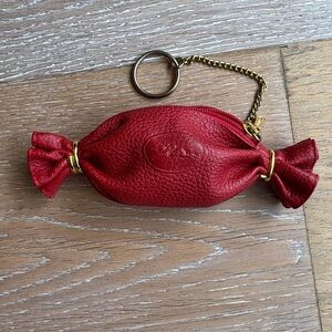 Vintage Longchamp Red Leather Keychain Pouch